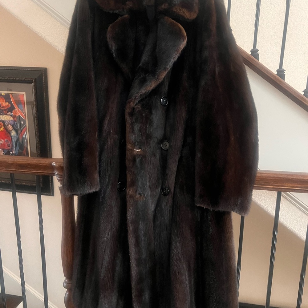 Luxurious Bifano Dallas black mink Fur Coat XL